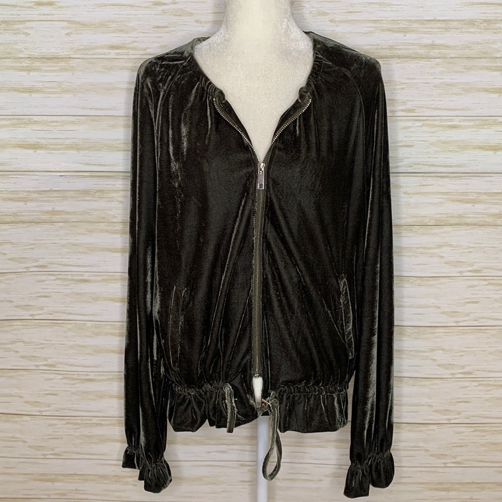 Umgee Velvet Zip Front Jacket